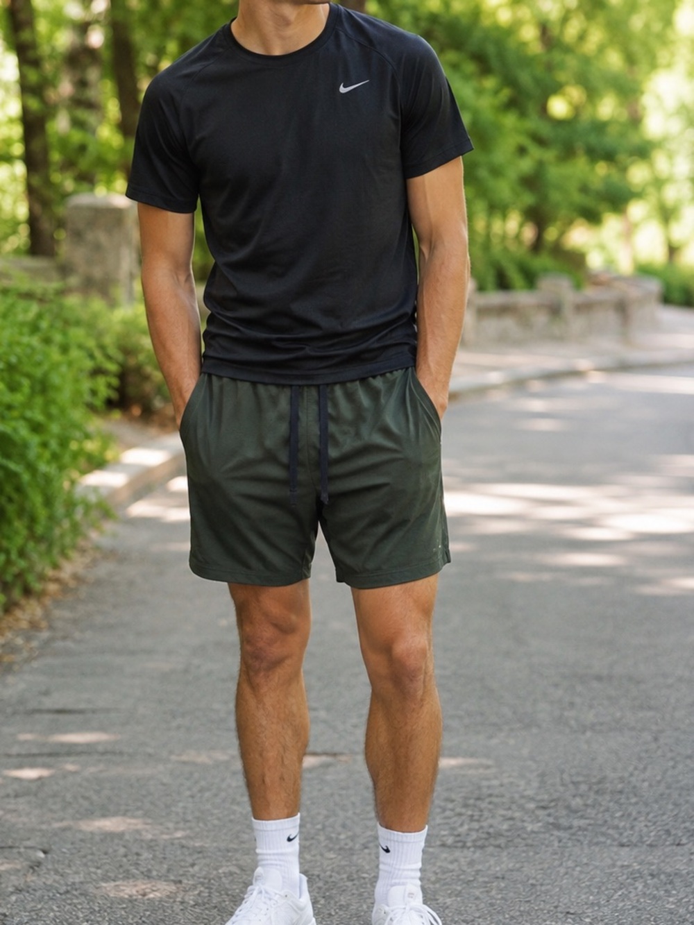 Men's Legend breathable mesh Olive Green Performance Shorts w Zipper Pocket XL